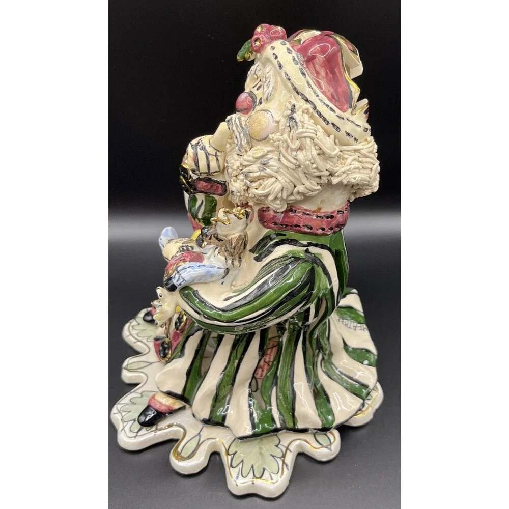 VNTG Blue Sky Clayworks Heather Goldminc Santa Claus figurine candle topper -New